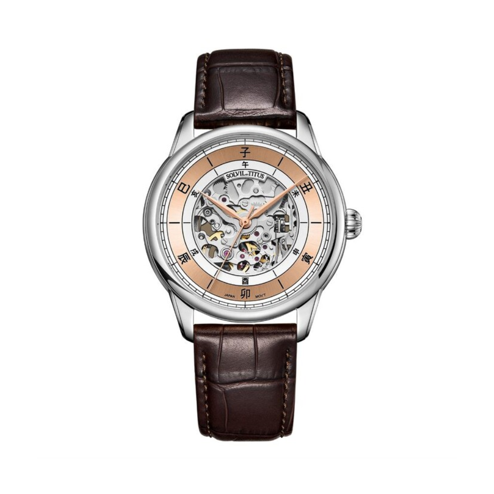 Classic 3 Hands Automatic Leather Watch W06-03309-005