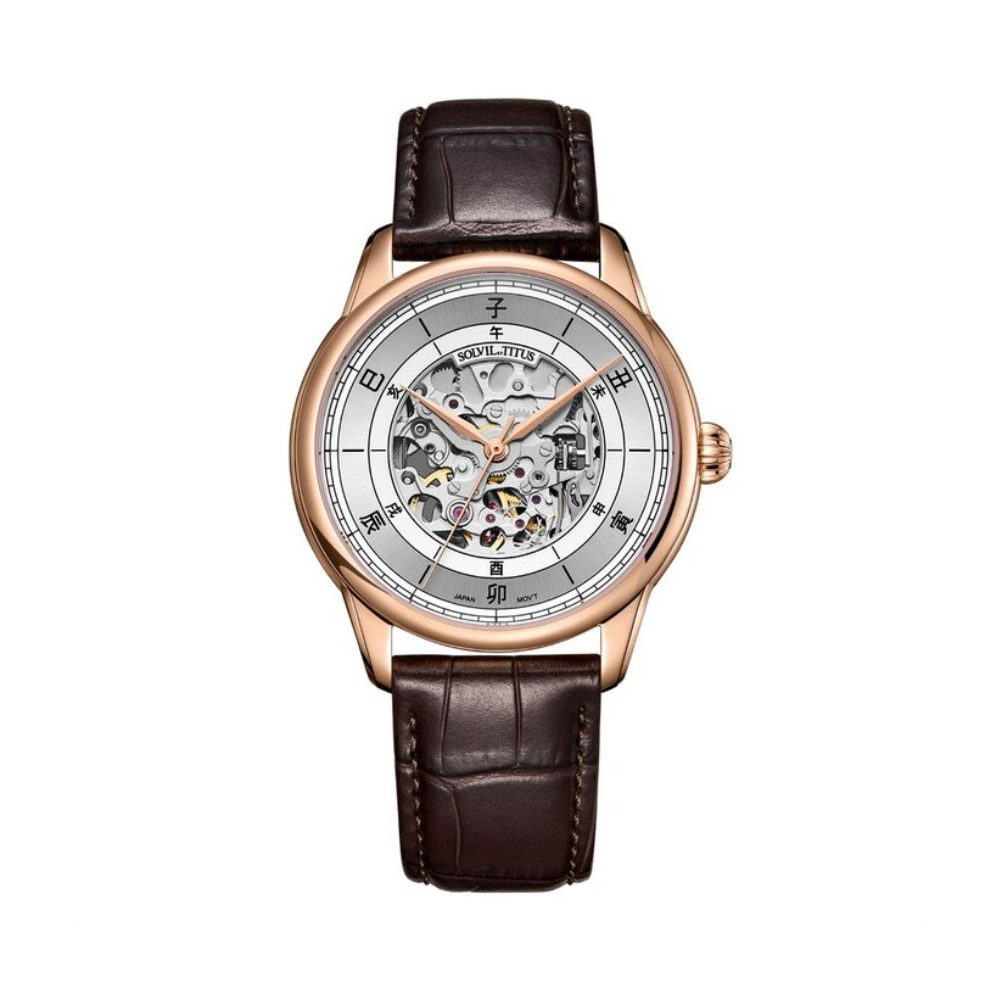 Classic 3 Hands Automatic Leather Watch W06-03309-006