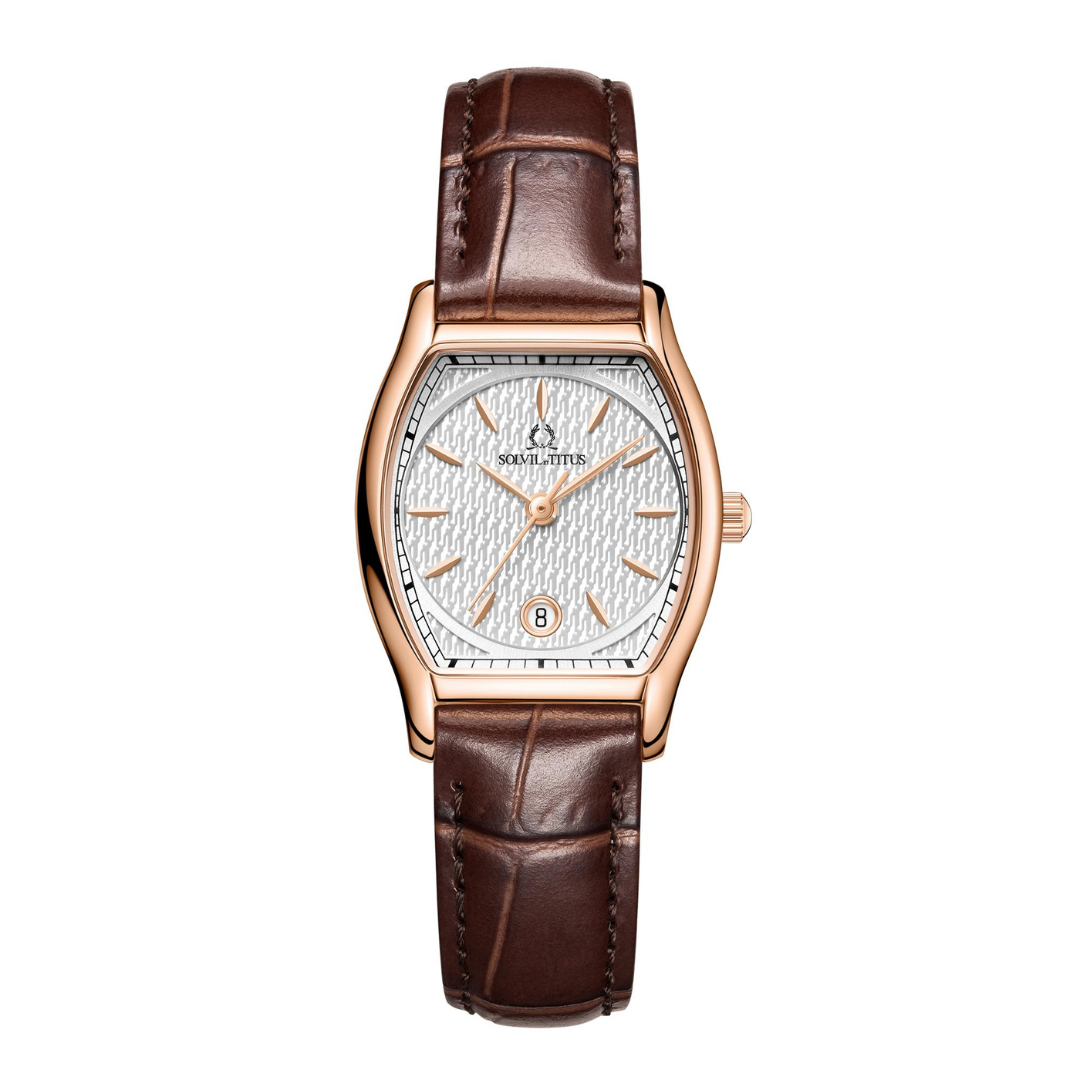 Barista三針日期顯示石英皮革腕錶 W06-03326-005