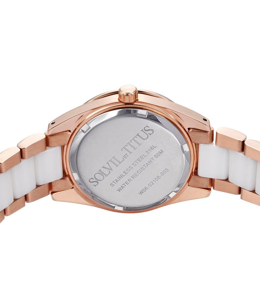 Perse Multi-Function Quartz Stainless Steel with Ceramic Watch W06-02108-003
