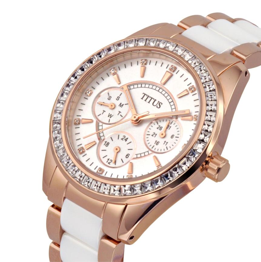 Perse Multi-Function Quartz Stainless Steel with Ceramic Watch W06-02108-003