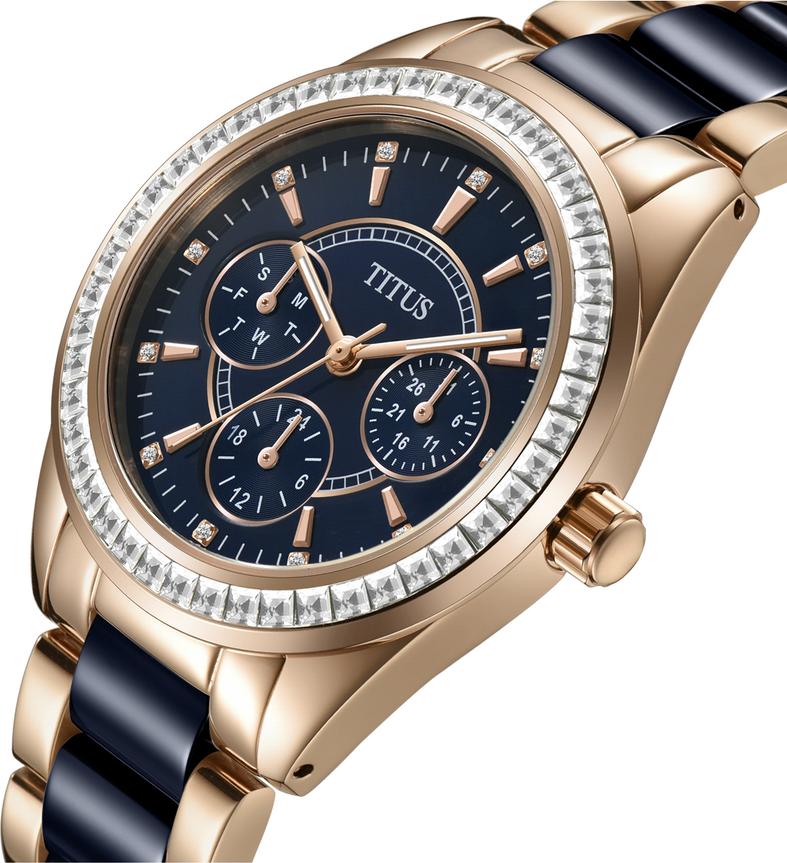 Perse Multi-Function Quartz Stainless Steel with Ceramic Watch W06-02108-009