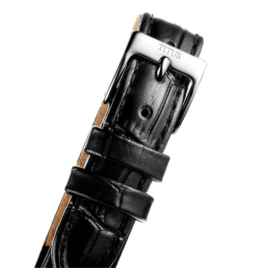 Barista三針日期顯示石英皮革腕錶 W06-02825-001