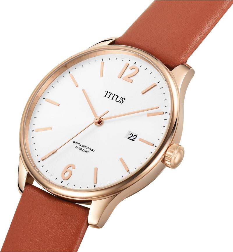 Interlude 3 Hands Quartz Leather Watch W06-02937-006