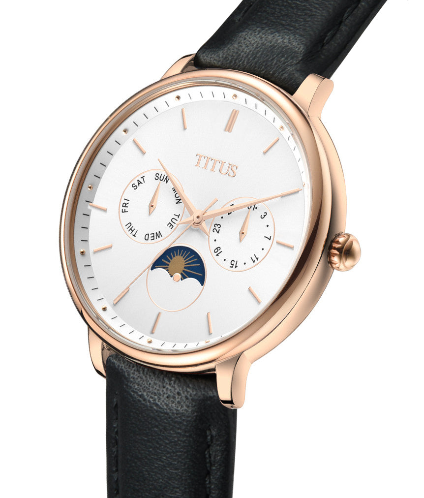 Fashionista Multi-Function with Day Night Indicator Quartz Leather Watch W06-03071-008