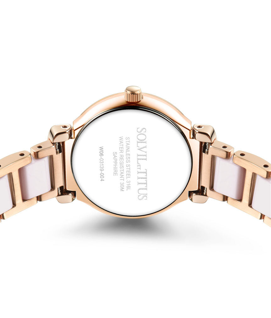 Fair Lady 3 Hands Date Quartz Stainless Steel with Ceramic Watch W06-03139-004