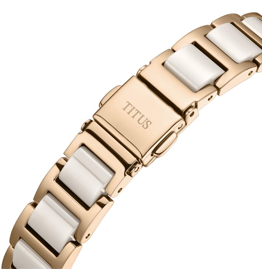 Fair Lady 3 Hands Date Quartz Stainless Steel with Ceramic Watch W06-03139-014