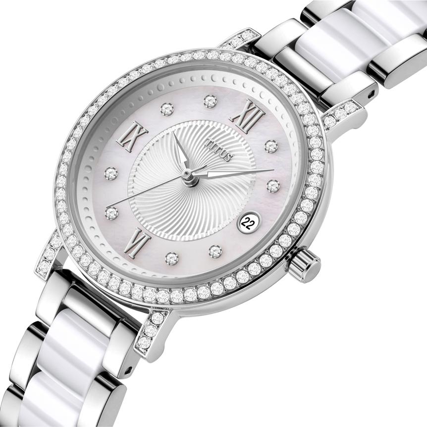 Chandelier 3 Hands Date Quartz Stainless Steel with Ceramic Watch W06-03191-001