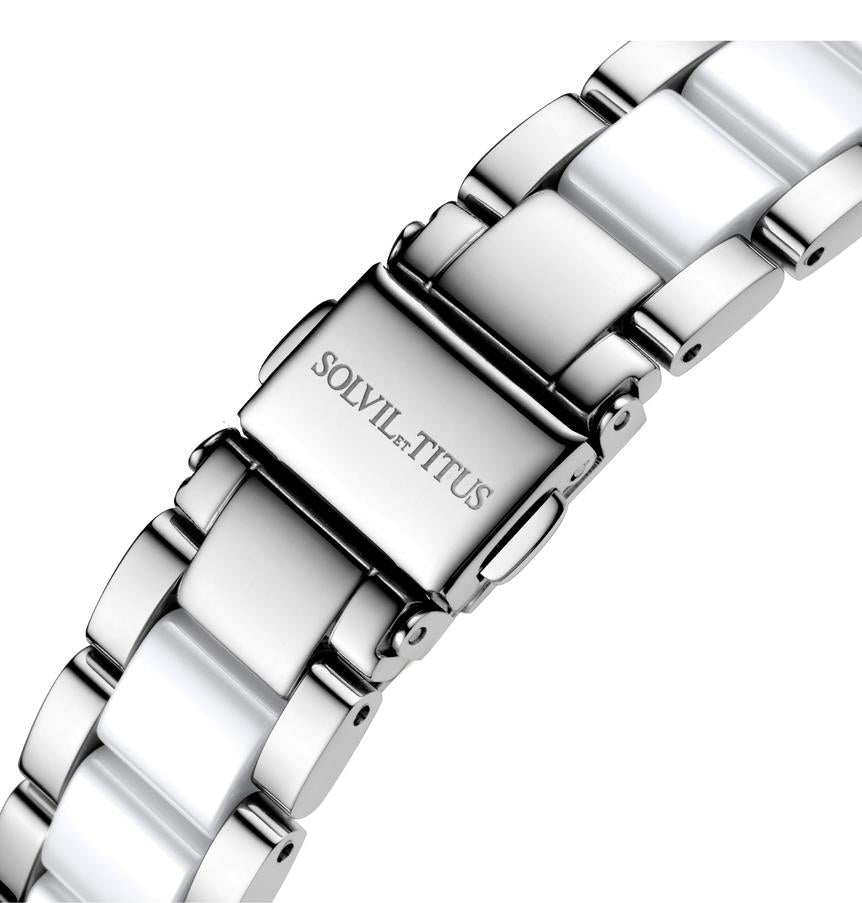 Chandelier 3 Hands Date Quartz Stainless Steel with Ceramic Watch W06-03191-001