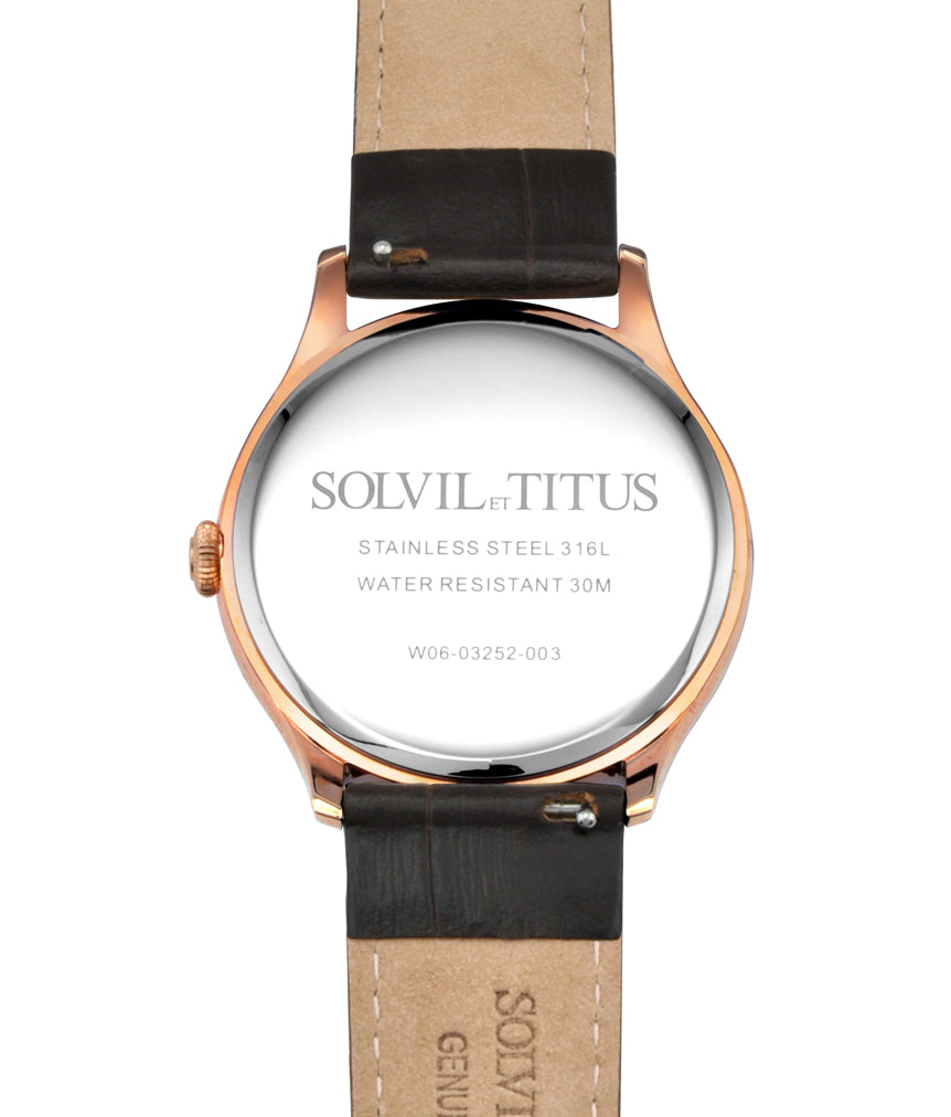 Classicist 3 Hands Date Quartz Leather Watch W06-03252-003