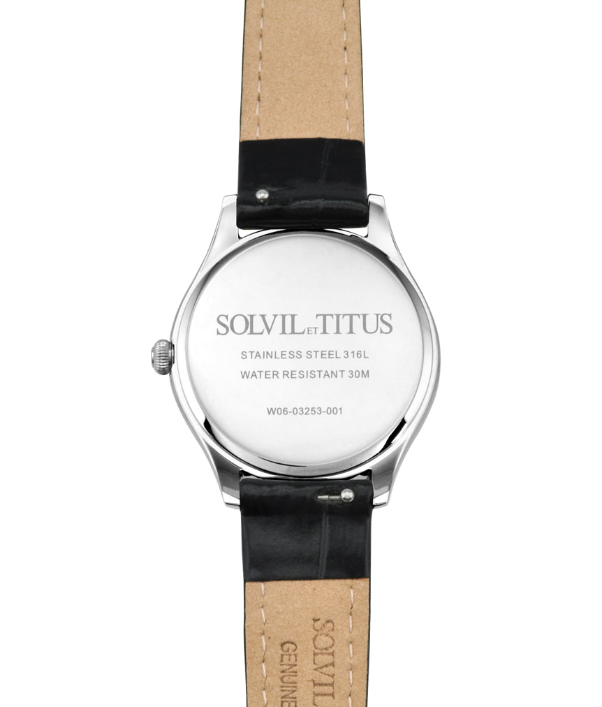 Classicist 3 Hands Date Quartz Leather Watch W06-03253-001