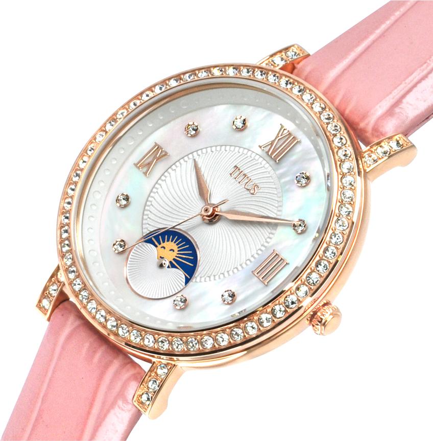 Chandelier三針晝夜顯示石英皮革腕錶 W06-03261-006