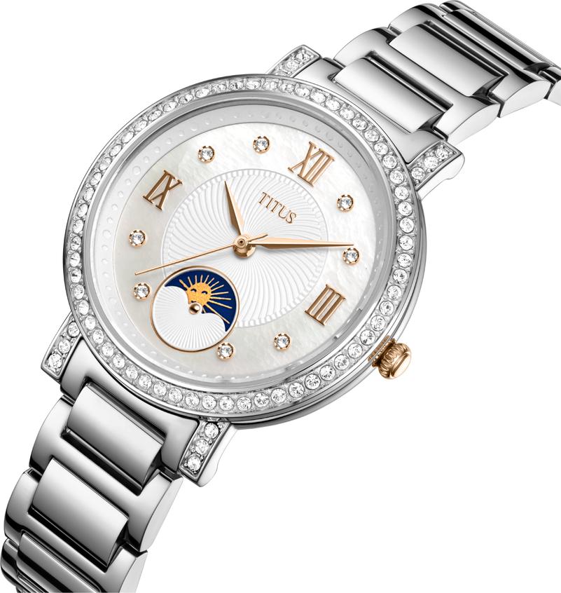 Chandelier 3 Hands with Day Night Indicator Quartz Stainless Steel Watch W06-03261-007