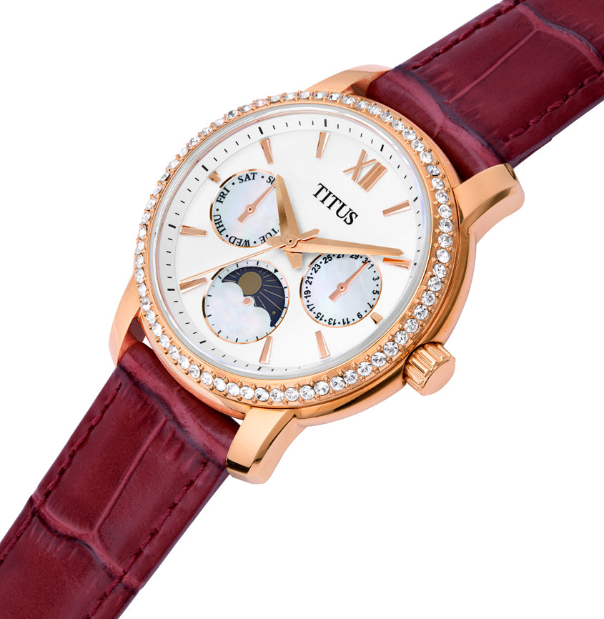 Devot Multi-Function with Day Night Indicator Quartz Leather Watch W06-03263-003