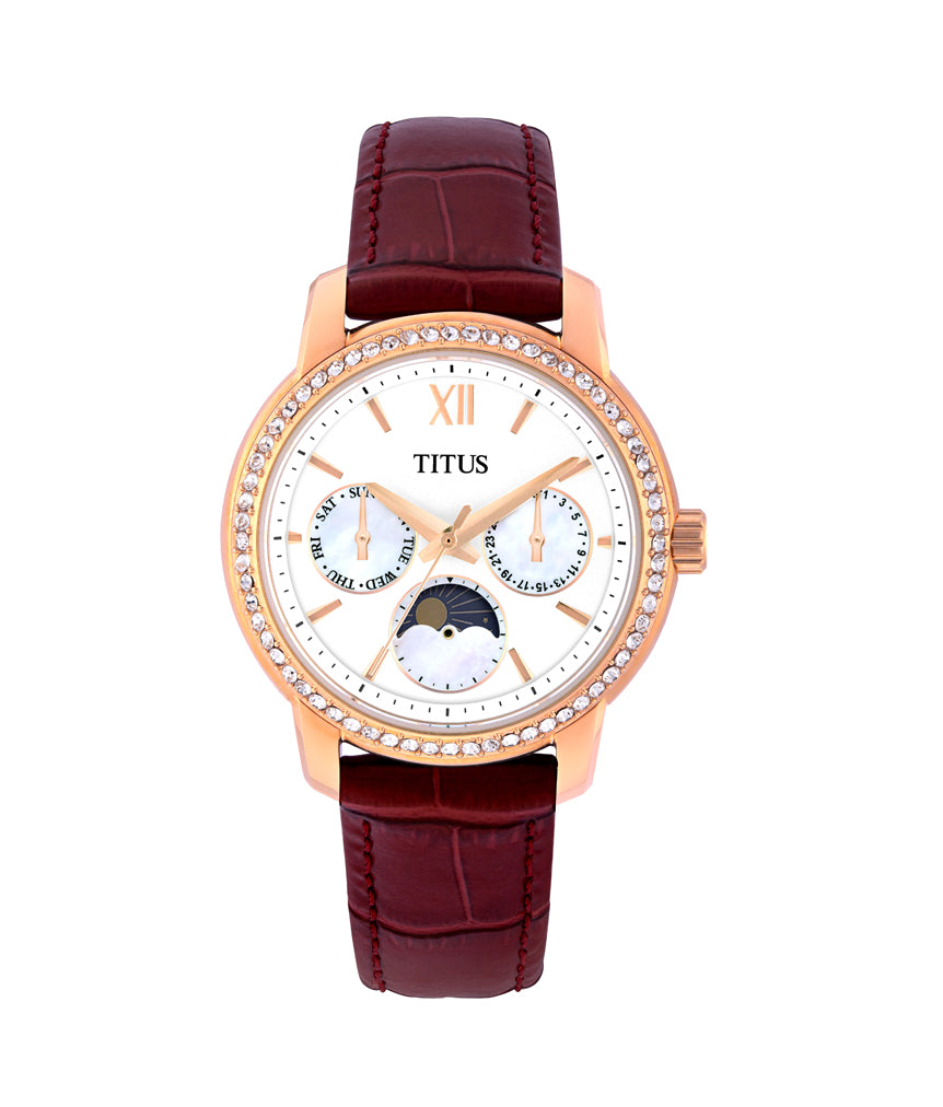 Devot Multi-Function with Day Night Indicator Quartz Leather Watch W06-03263-003