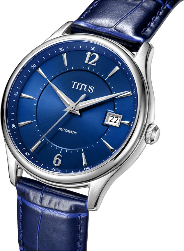 Classic三針日期顯示自動機械皮革腕錶 W06-03273-001