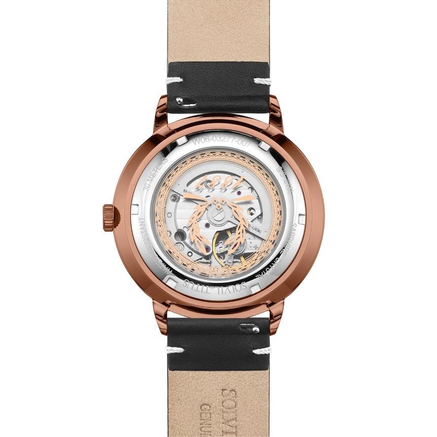 Enlight三針自動機械皮革腕錶 W06-03277-007