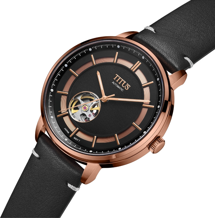 Enlight 3 Hands Mechanical Leather Watch W06-03277-007