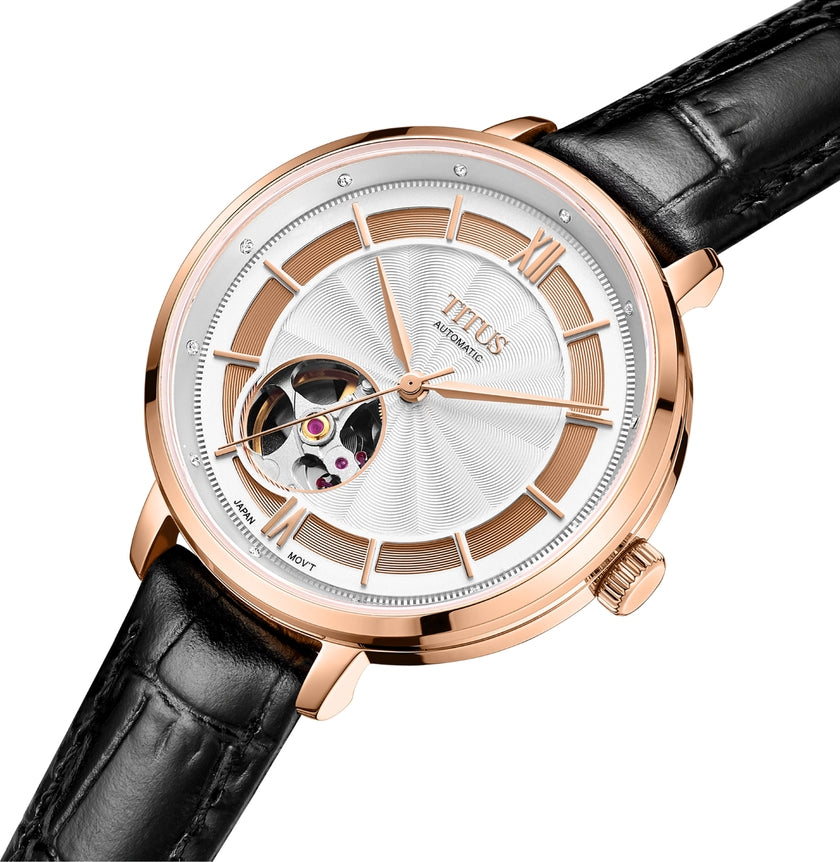 Enlight 3 Hands Mechanical Leather Watch W06-03278-004