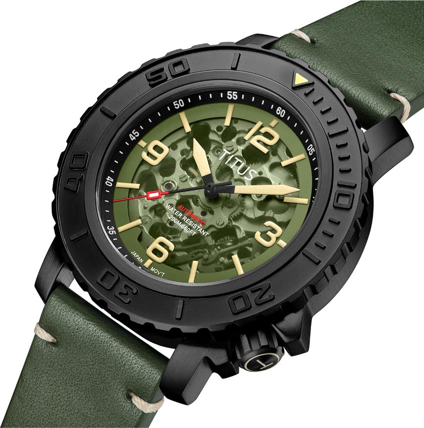 The Cape 3 Hands Automatic Leather Watch W06-03279-006