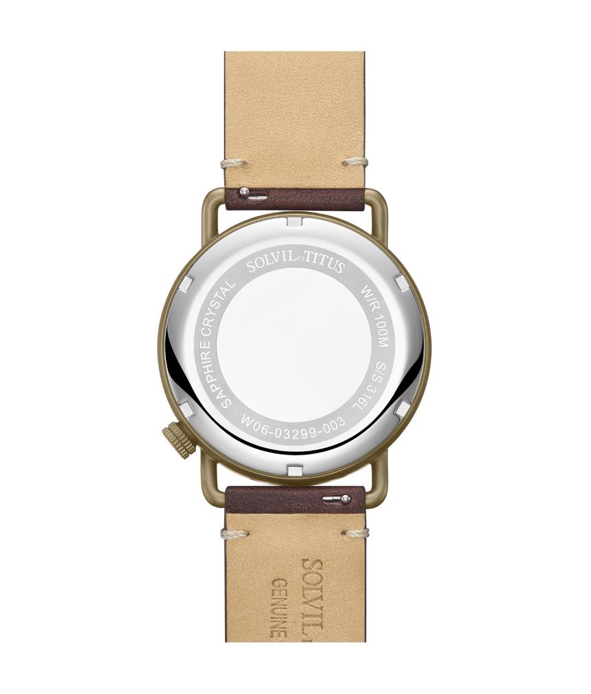 Classic 3 Hands Automatic Leather Watch W06-03299-003