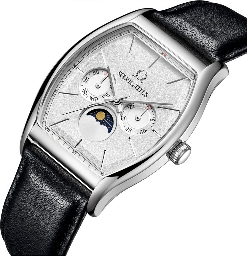 Barista多功能晝夜顯示石英皮革腕錶 W06-03323-001