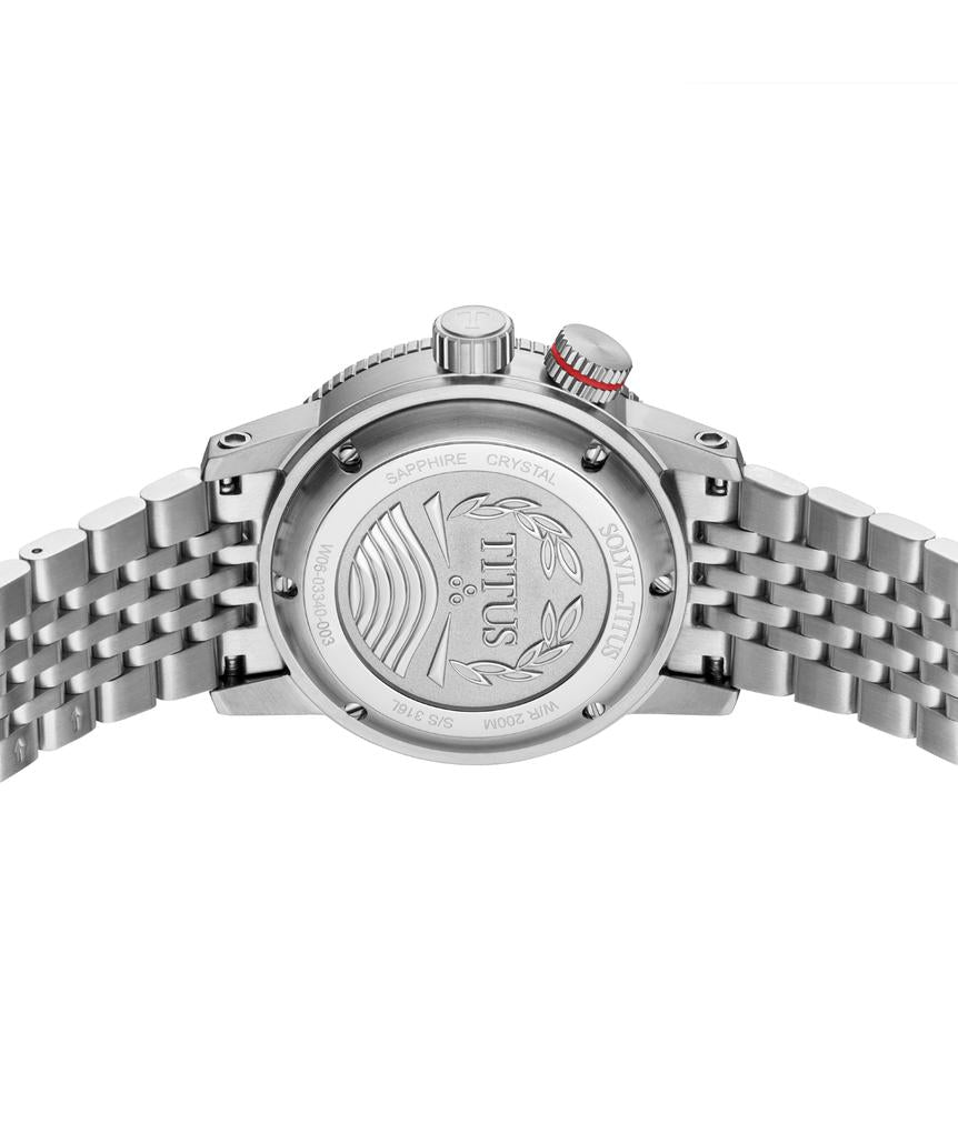 Fort三針日期顯示自動機械不鏽鋼腕錶 W06-03340-003