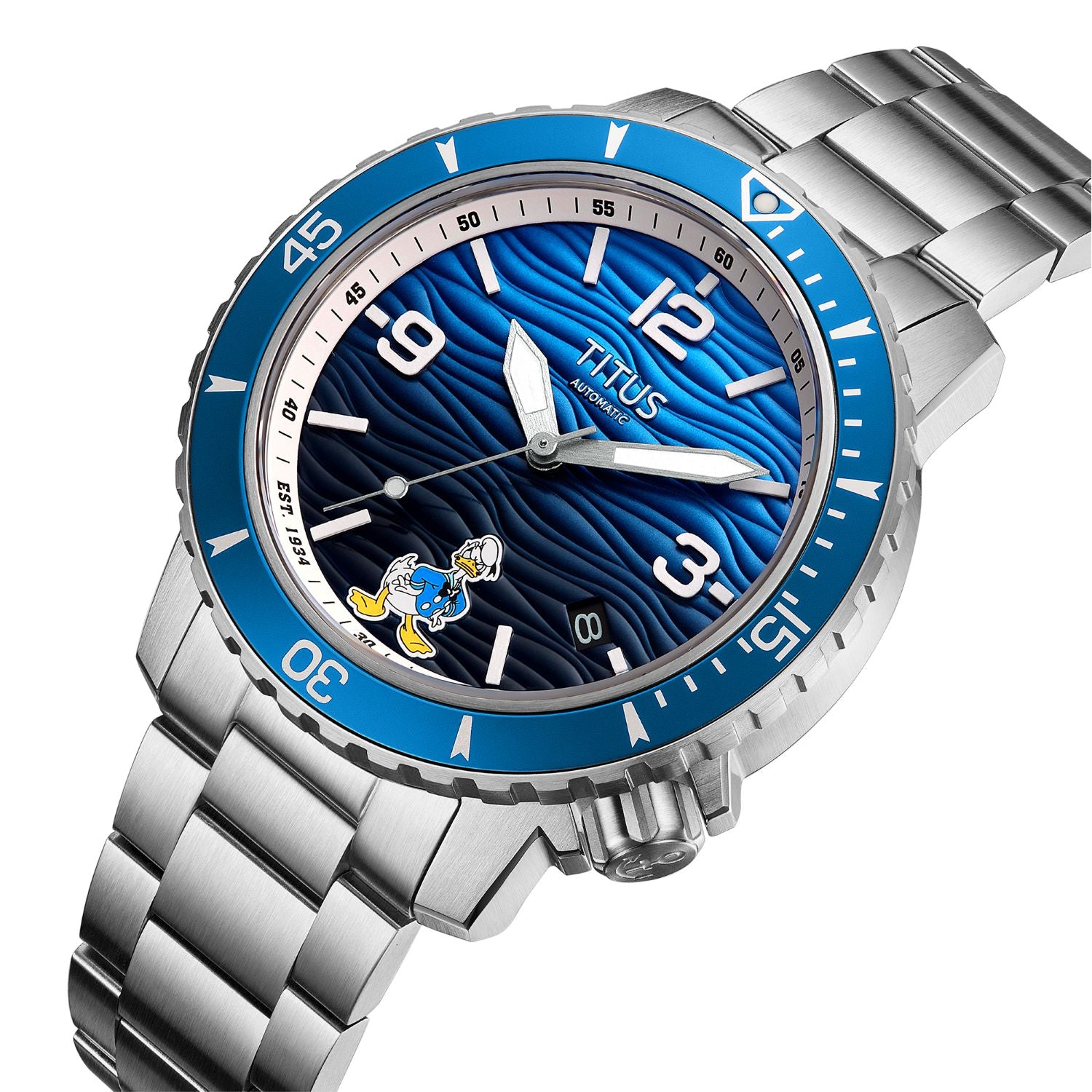Solvil et Titus x Donald Duck 3 Hands Date Automatic Stainless Steel Watch W06-03360-001