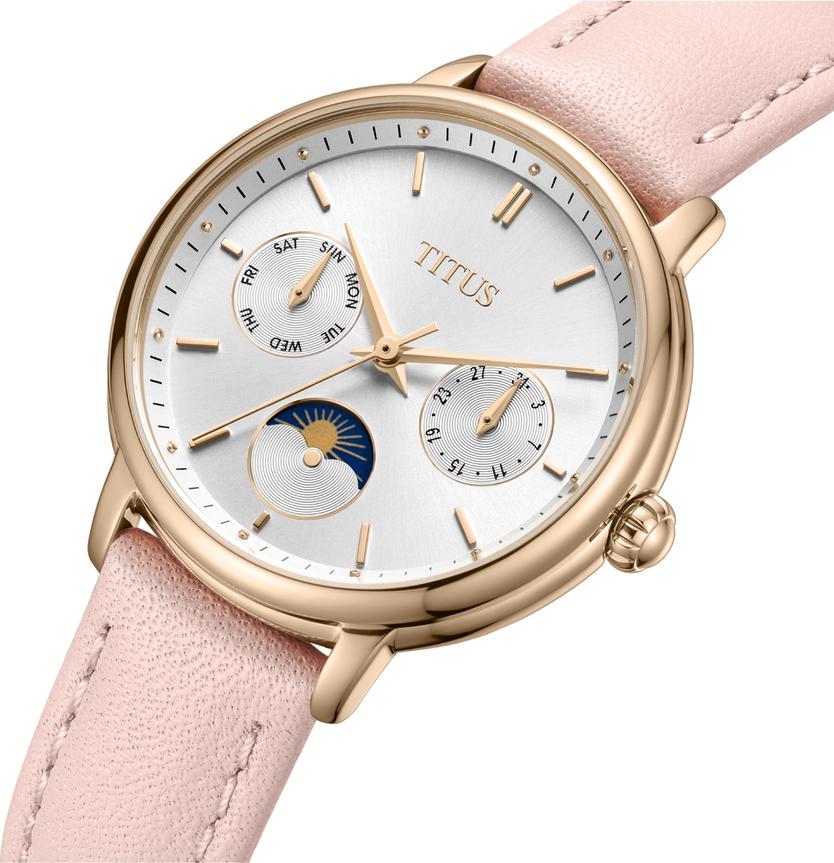 Fashionista Multi-function Day & Night Quartz Leather Watch W06-03404-007