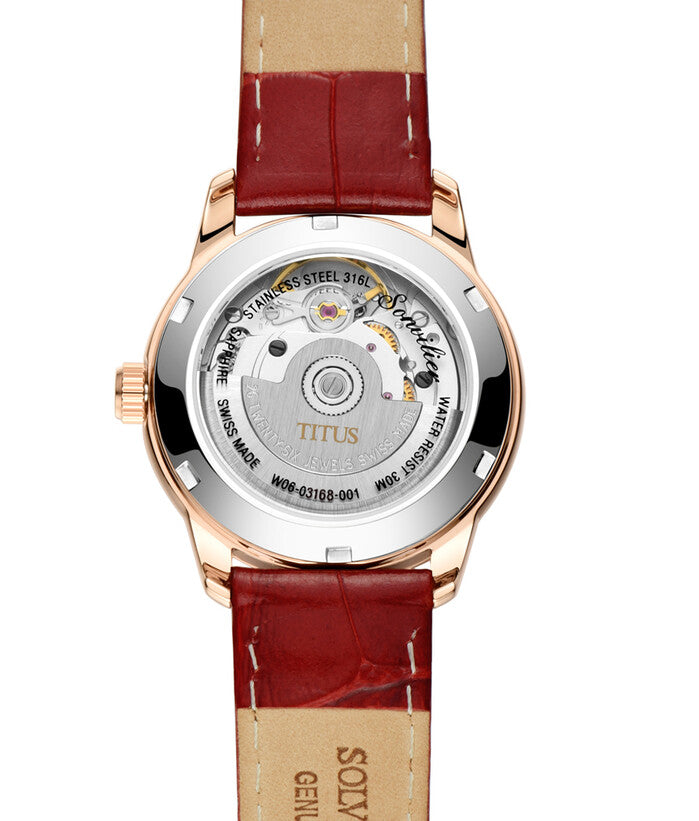 Sonvilier 3 Hands Date Mechanical Leather Watch W06-03168-001