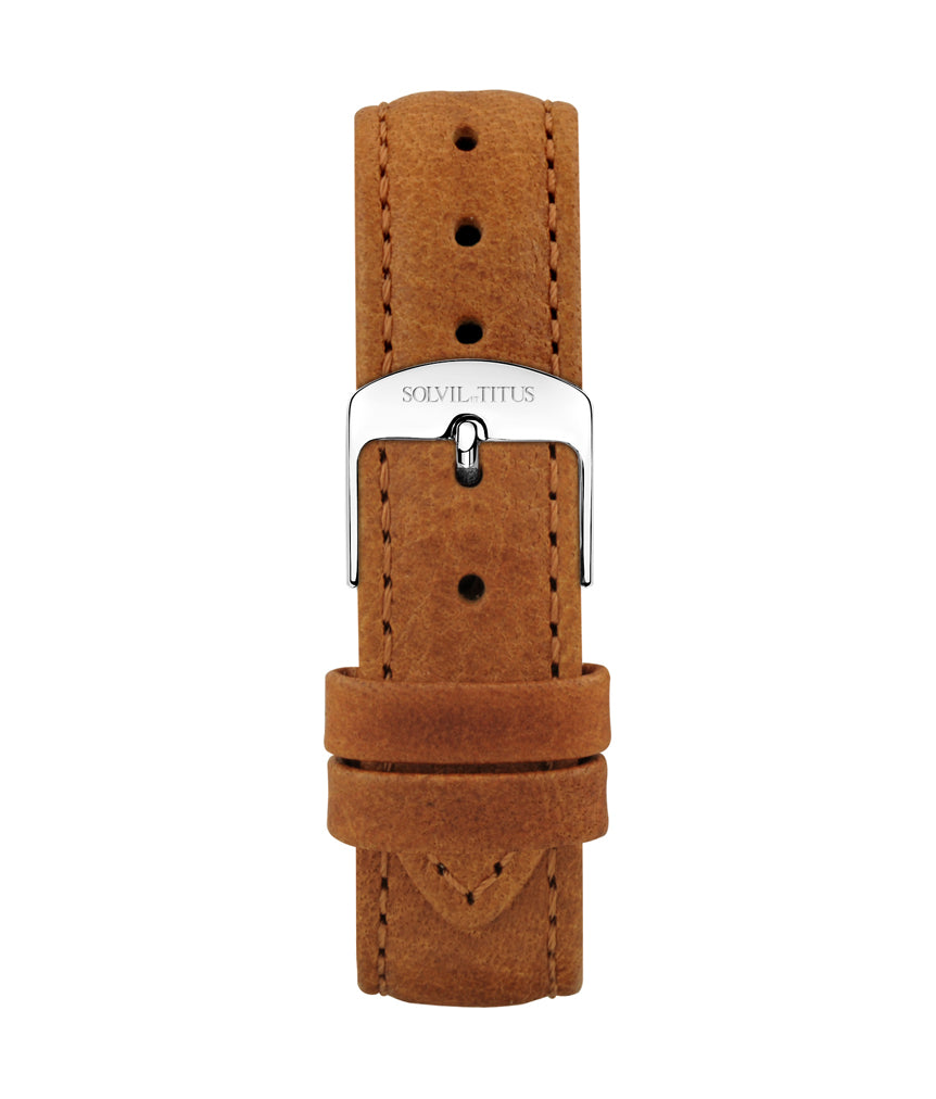 16mm Natural Brown Lai Chee Pattern Leather Watch Strap T06-024-09-101