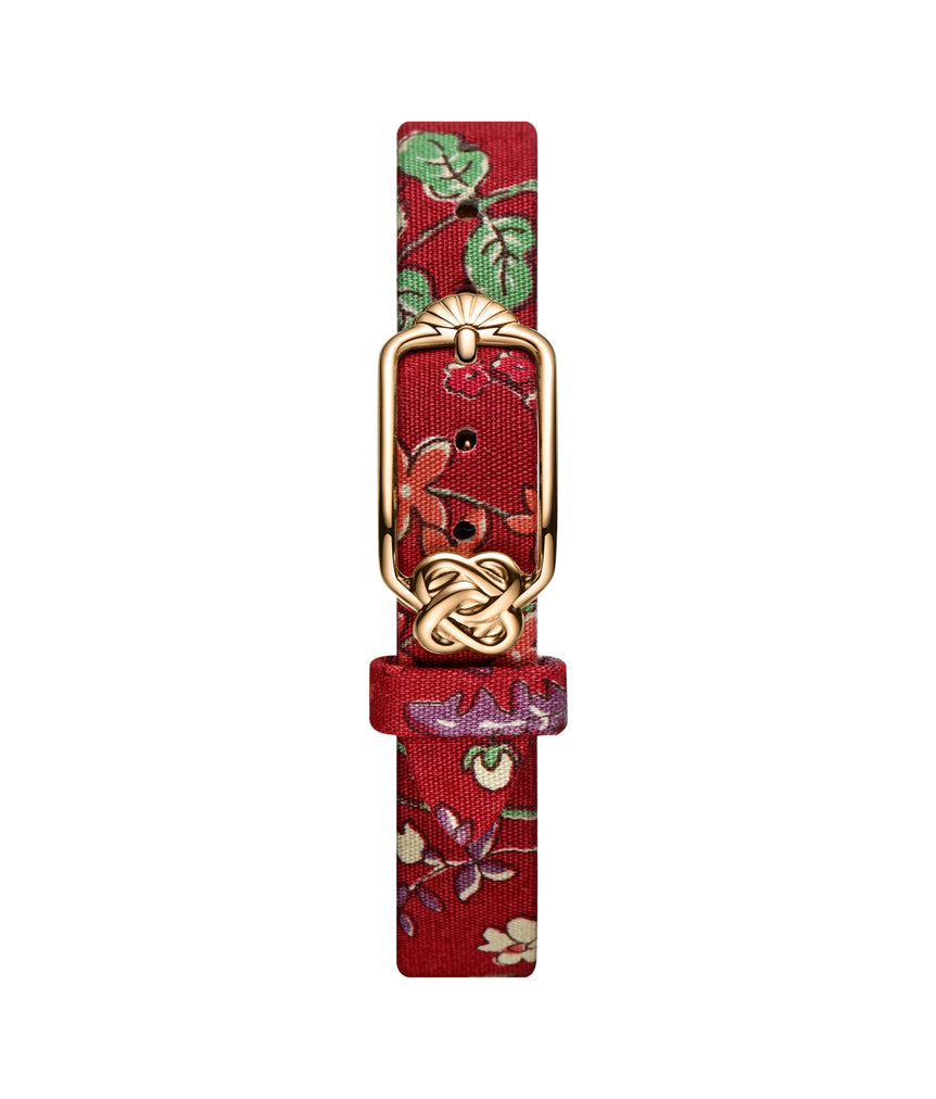 12 mm Cherry Floral Japanese Fabric Watch Strap (T06-07D-25-211)