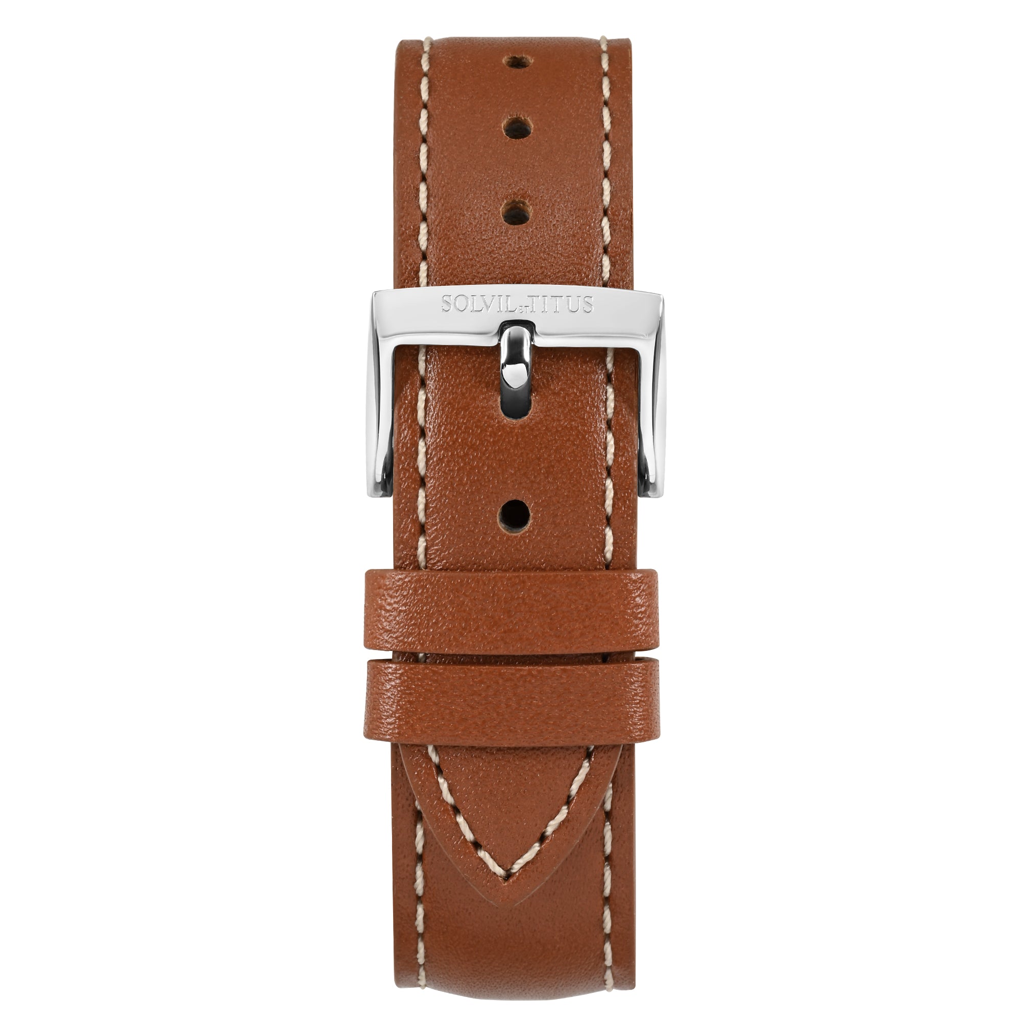 18mm Brown No Pattern Calf Leather Watch Strap T06-133-11-091