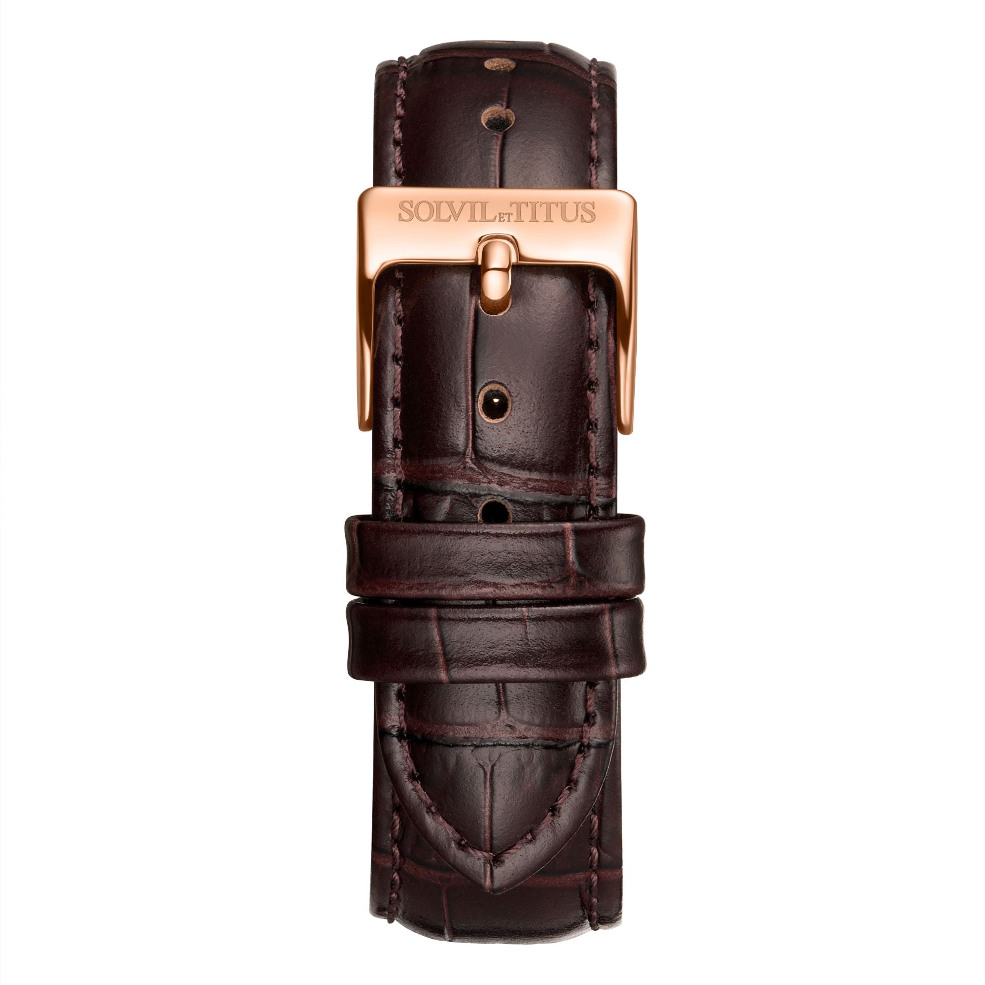 18mm Brown Croco Pattern Leather Watch Strap T06-173-11-011