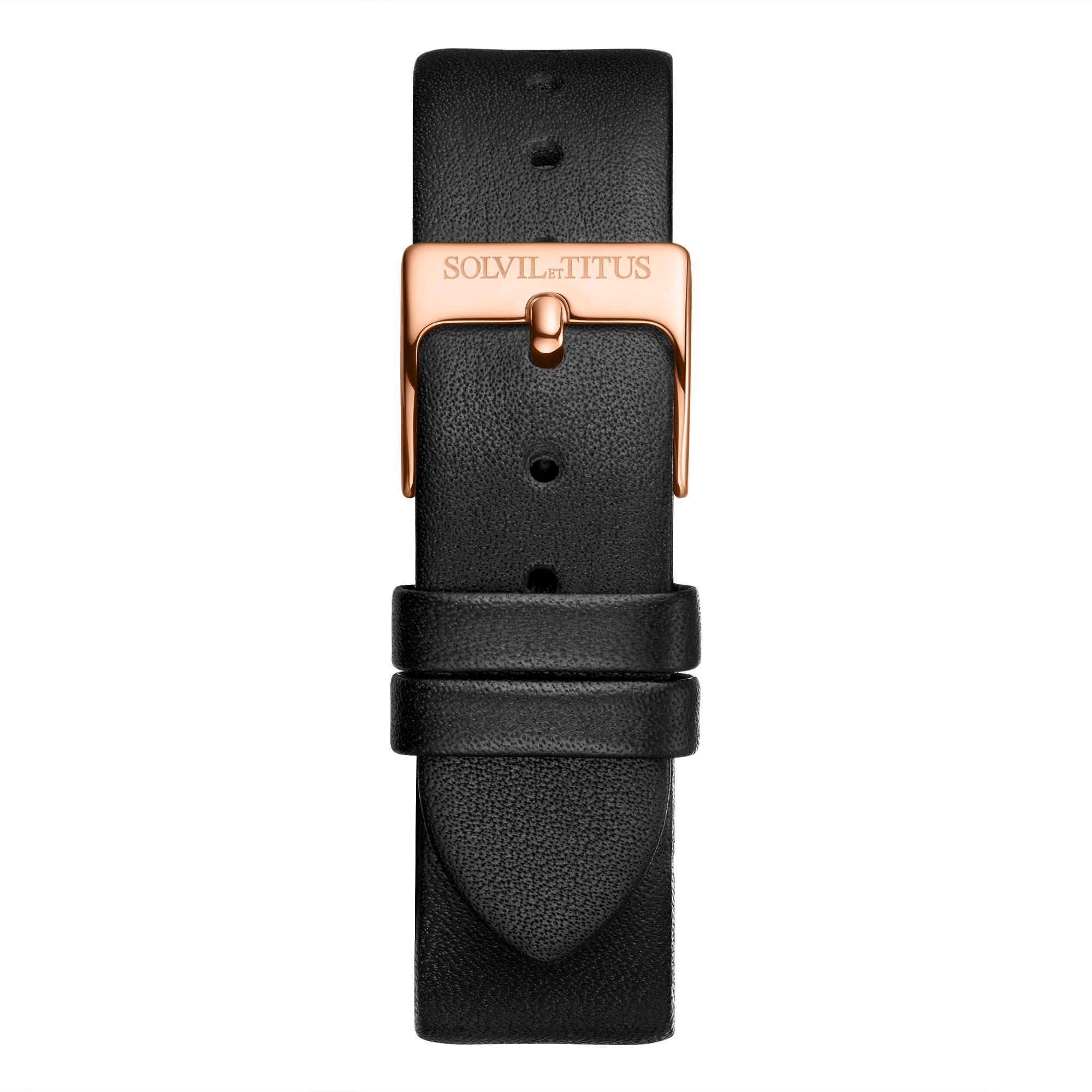 18mm Black No Pattern Calf Leather Watch Strap T06-197-03-091