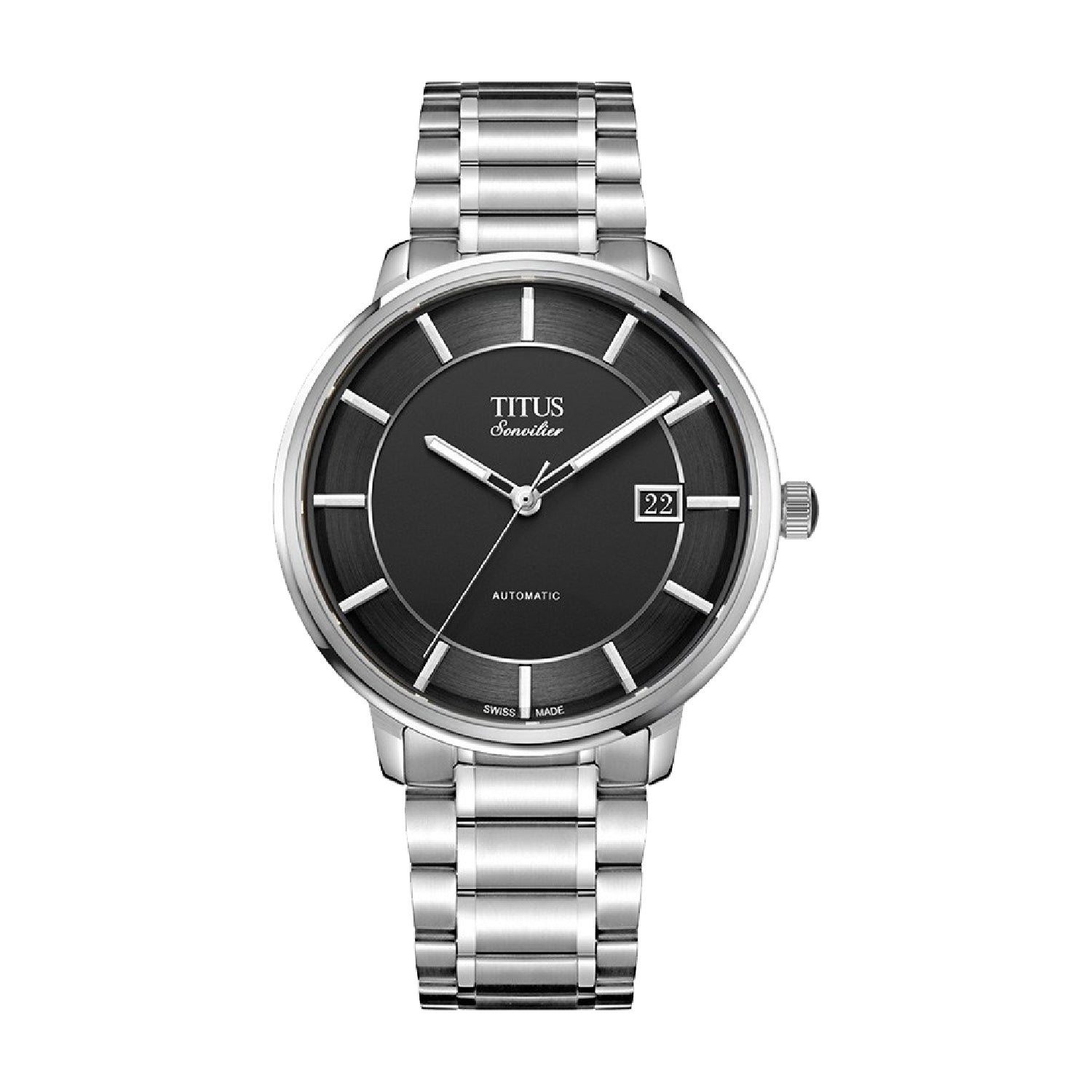 Sonvilier 3 Hands Date Swiss Automatic Mechanical Stainless Steel Watch W06-03180-001