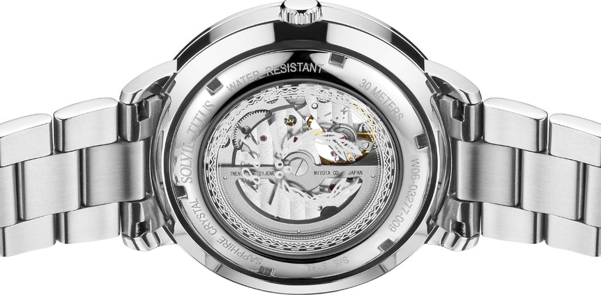 Enlight三針自動機械不鏽鋼腕錶 W06-03277-009