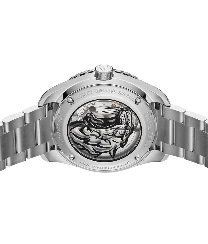 Saber 3 Hands Date Automatic Stainless Steel Watch W06-03423-001