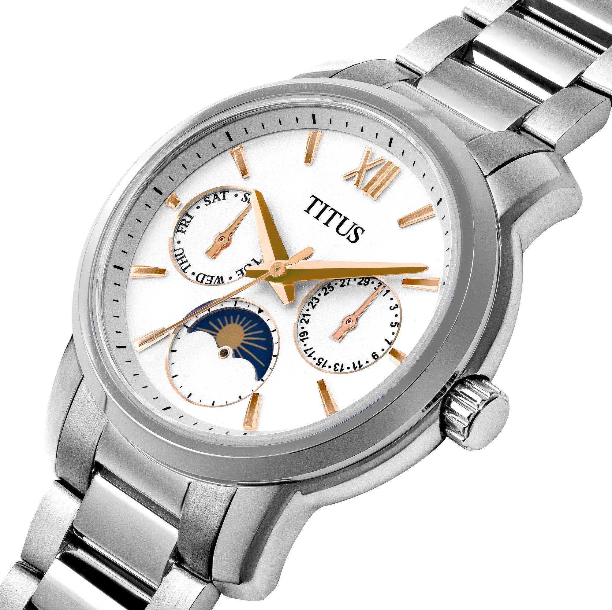 Devot多功能晝夜顯示石英不鏽鋼腕錶 W06-03262-001