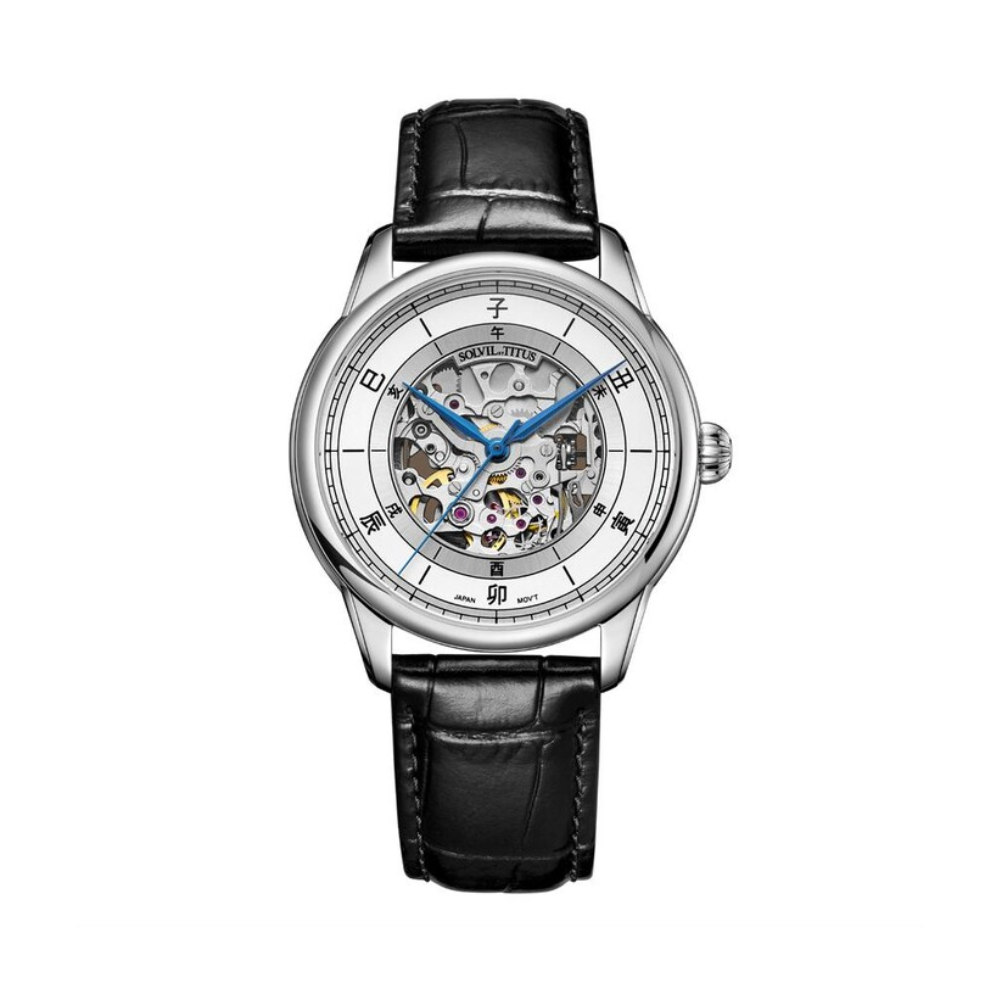 Classic 3 Hands Automatic Leather Watch W06-03309-004