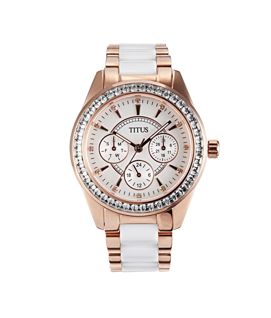 Perse Multi-Function Quartz Stainless Steel with Ceramic Watch W06-02108-003