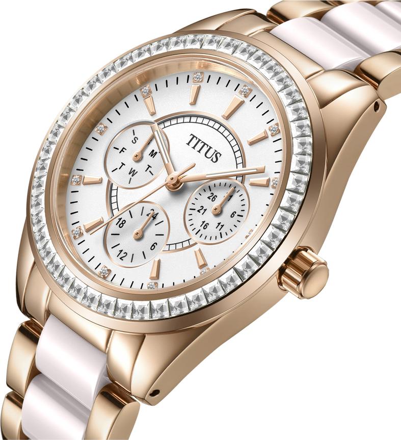 Perse Multi-Function Quartz Stainless Steel with Ceramic Watch W06-02108-011