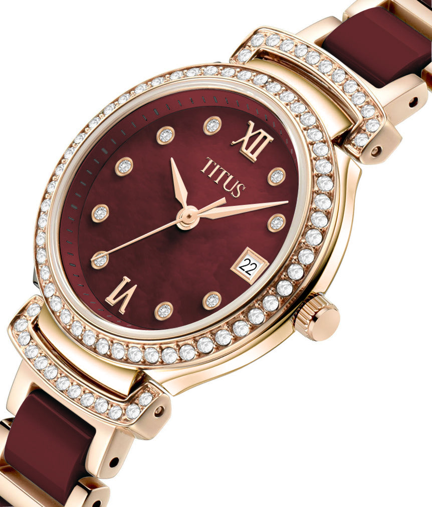 Fair Lady 3 Hands Date Quartz Stainless Steel with Ceramic Watch W06-03139-003