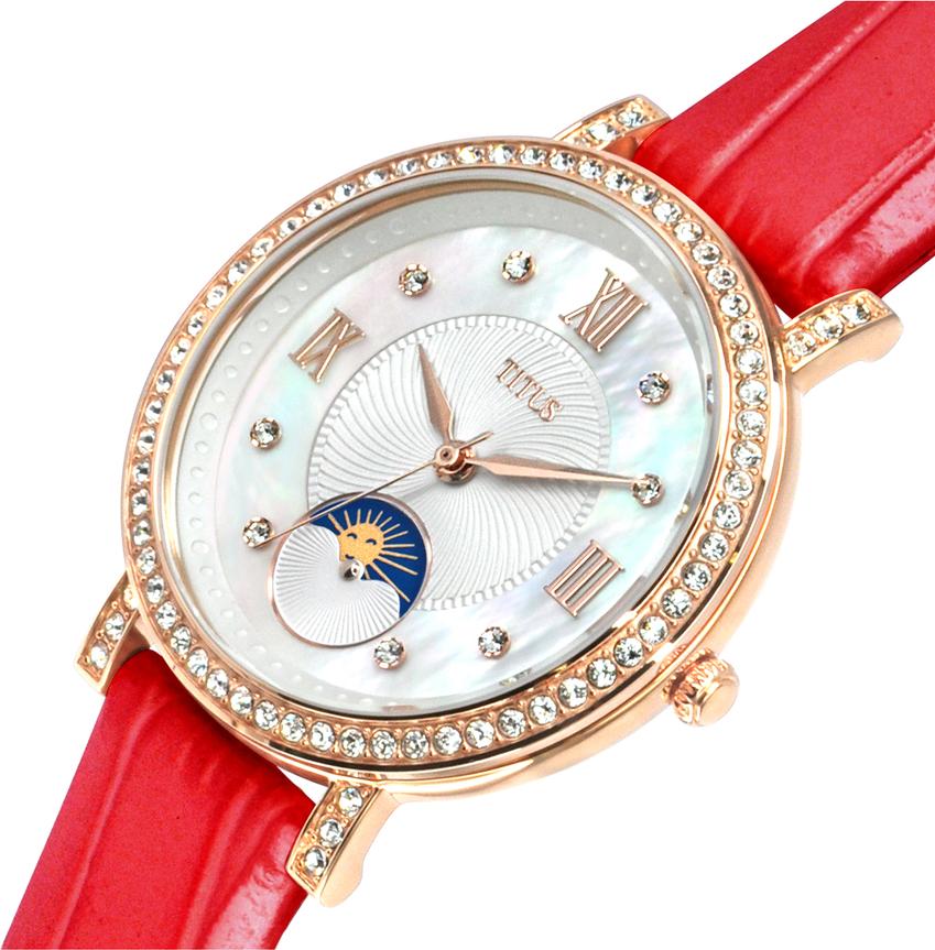Chandelier三針晝夜顯示石英皮革腕錶  W06-03261-004