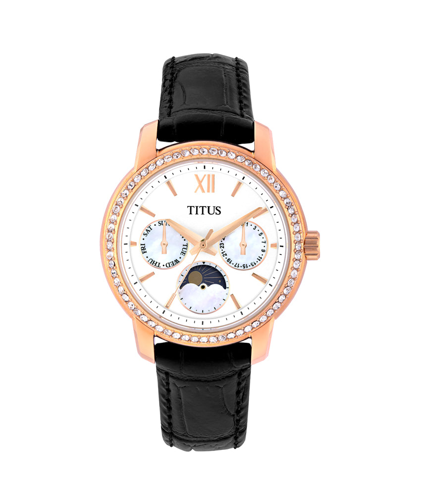 Devot Multi-Function with Day Night Indicator Quartz Leather Watch W06-03263-001