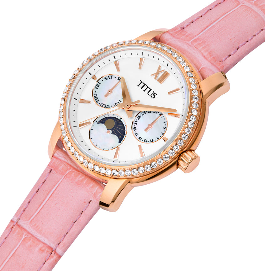 Devot Multi-Function with Day Night Indicator Quartz Leather Watch W06-03263-002