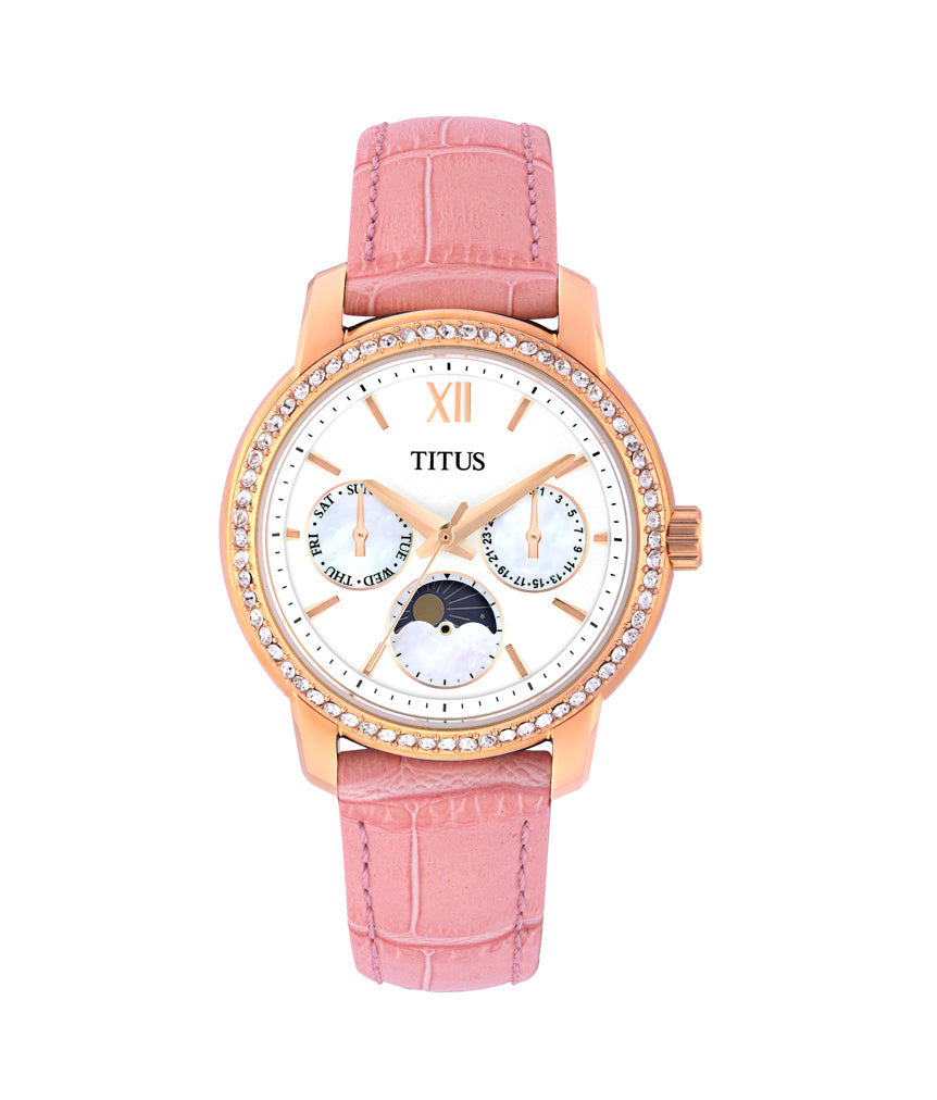 Devot Multi-Function with Day Night Indicator Quartz Leather Watch W06-03263-002