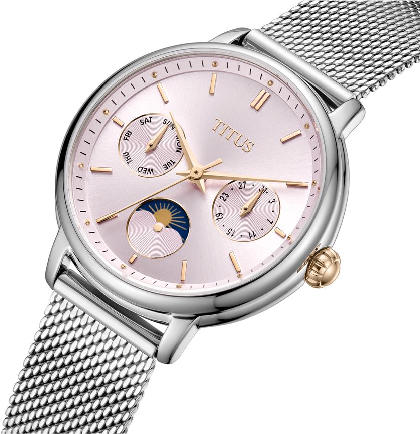 Fashionista多功能晝夜顯示石英不鏽鋼腕錶  W06-03404-003