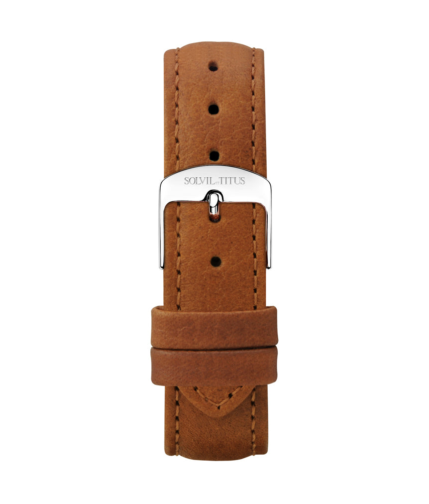 18mm Brown Lai Chee Pattern Leather Watch Strap T06-023-11-101