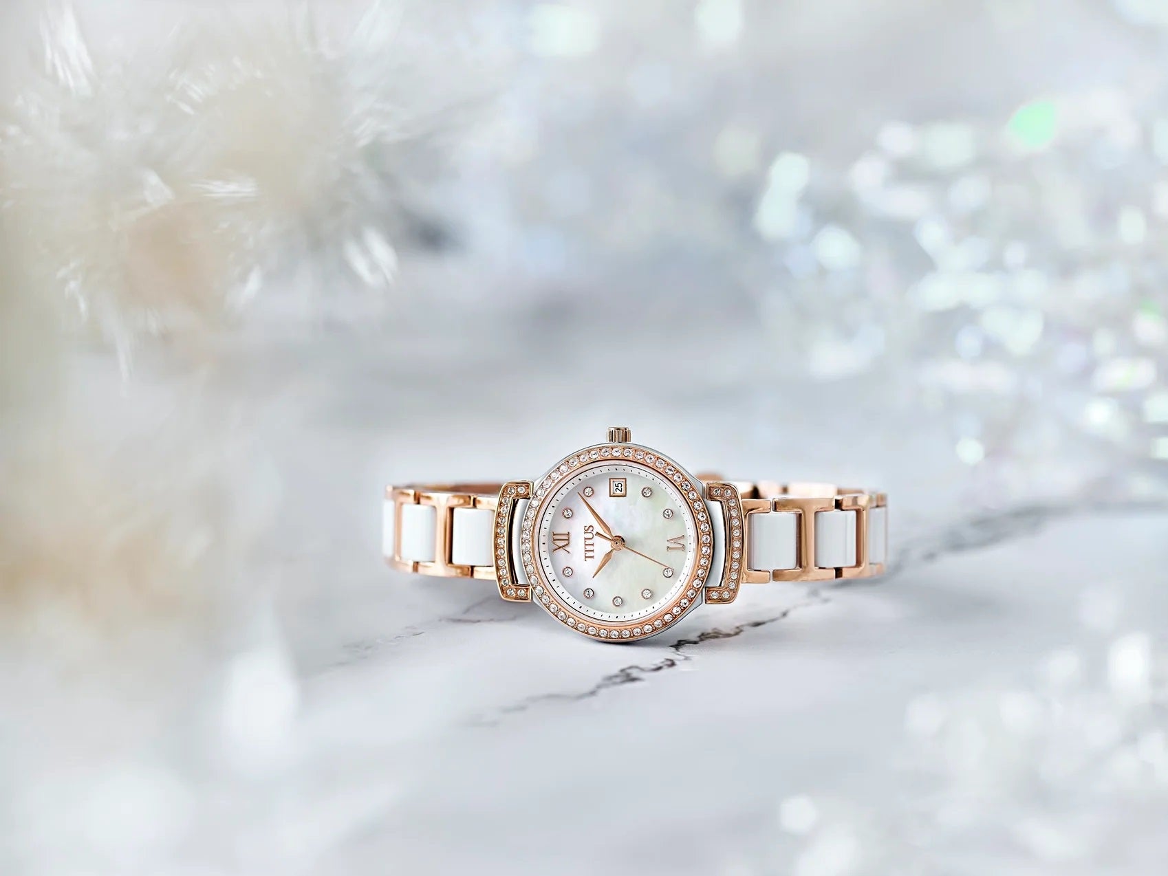 Fair Lady 3 Hands Date Quartz Stainless Steel with Ceramic Watch W06-03139-002